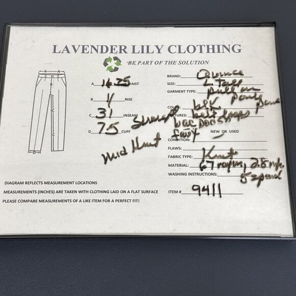 Quince Women's L Tall Ultra Stretch Pull On Ponte Pant Black NWT Inseam 31" - Picture 12 of 12